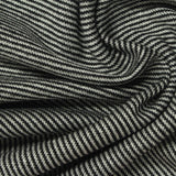 Black Stripe Interlock Knit, Poly-Viscose — photo 3