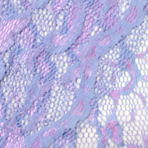 Light Blue Bold-Floral Lace, Nylon-Poly