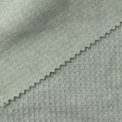 Polyester Cotton Waffle Knit Fabric, 290 gsm, 165 cm — Grey