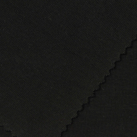 Cotton Polyester Rib Knit Fabric, 260 gsm — Black