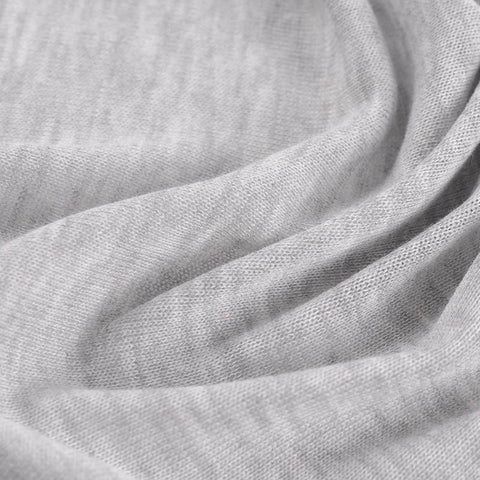 Light Grey Marl Jersey Knit, Poly-Viscose, 128 gsm