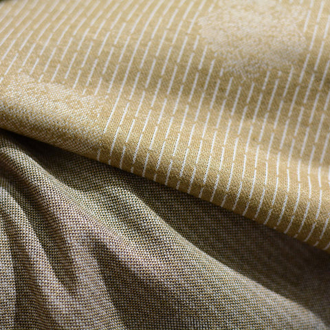 Tan Vertical-Stripe Jacquard, Poly-Viscose