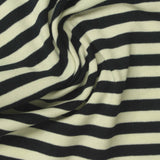 Striped Cotton Stretch Rib Knit Fabric, 240 gsm, 150 cm — Navy — photo 3