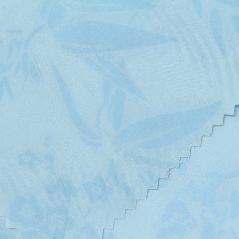 Light Blue Floral Jacquard, Polyester, 62 gsm