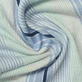 Blue Vertical-Stripe Crepe, Polyester — photo 3