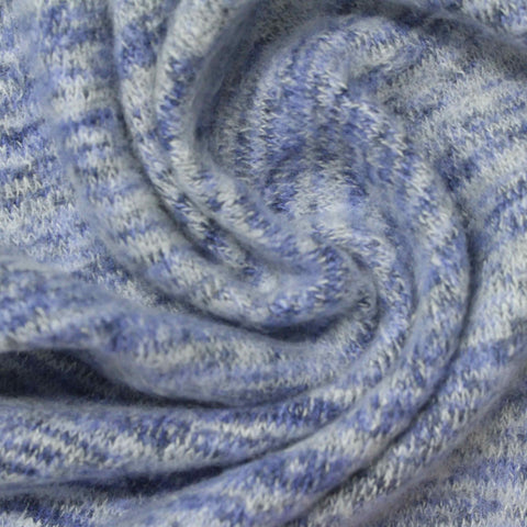 Blue Marl Jersey Knit, Poly-Viscose, 240 gsm