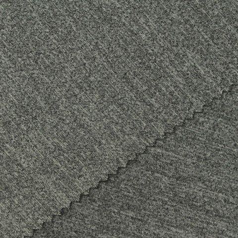 Grey Heather Scuba Knit, Polyester, 310 gsm
