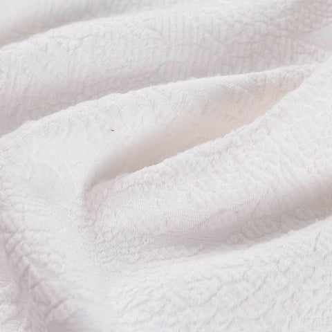 White Tone-on-Tone Jacquard, Cotton-Poly, 224 gsm