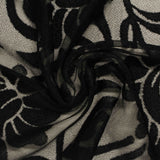 Bold Floral Polyester Viscose Knit Fabric, 75 gsm, 152 cm — Black — photo 3