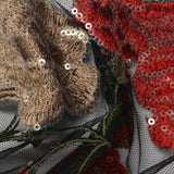 Red Floral Knit, Polyester, 130 cm, ref EF-243202 — photo 3