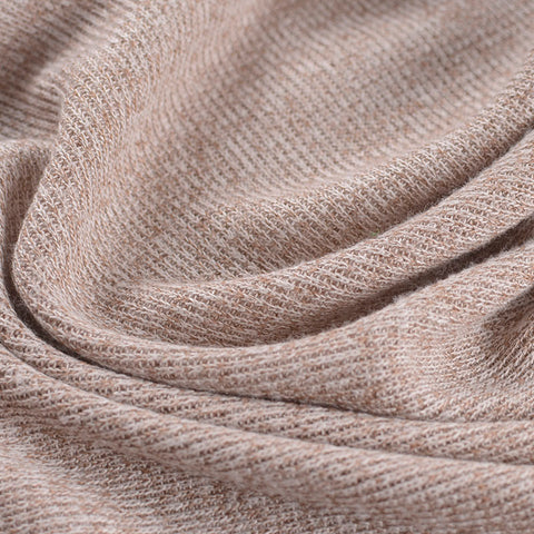 Heather Viscose Polyester Rib Knit Fabric, 196 gsm, 184 cm — Red