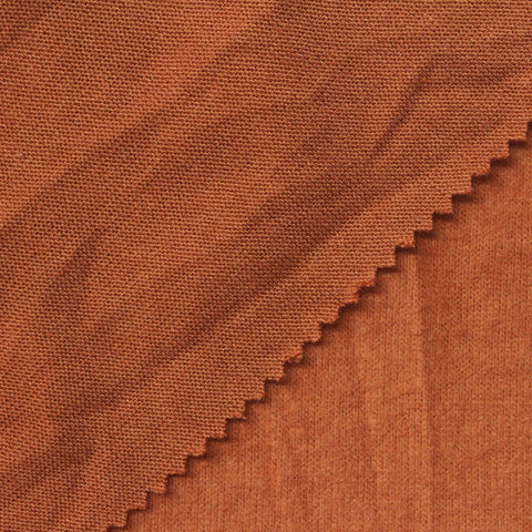 Brushed Polyester Viscose Stretch Jersey Knit Fabric, 200 gsm, 150 cm — Orange