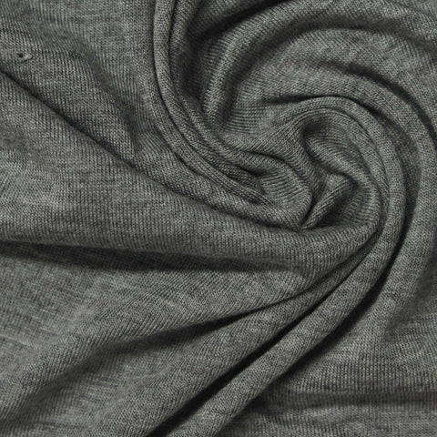 Grey Marl Jersey Knit, Viscose-Poly, 149 gsm