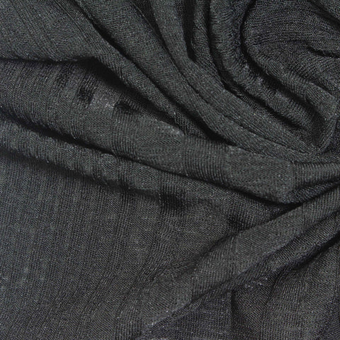 Dark Grey Heather Rib Knit, Polyester, 155 gsm