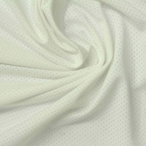 Jacquard Nylon Stretch Birdseye Knit Fabric, 150 gsm, 165 cm — White