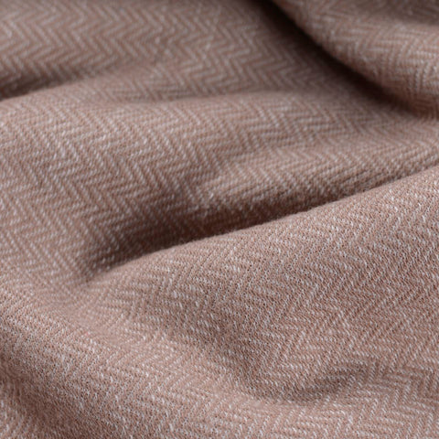 Beige Herringbone Minky, Poly-Cotton
