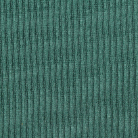 Cotton Stretch Rib Knit Fabric, 310 gsm, 125 cm — Green
