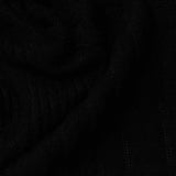 Black Vertical-Stripe Rib Knit, Polyester — photo 3