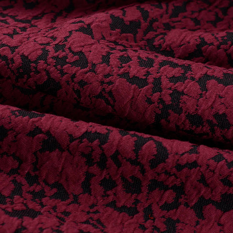 Burgundy Textured Jacquard, Poly-Cotton
