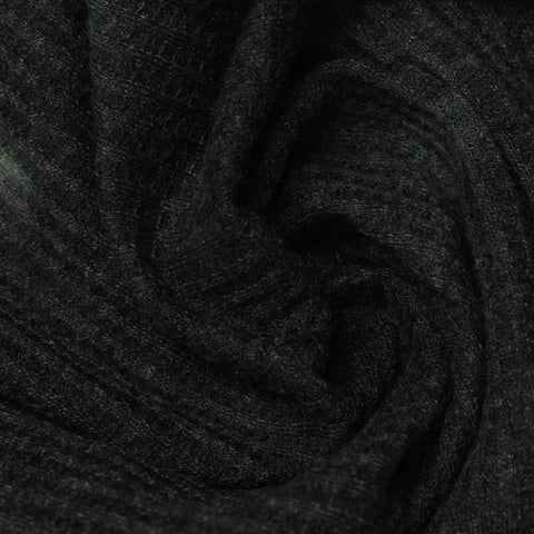 Dark Grey Marl Waffle Knit, Cotton-Poly, 185 gsm