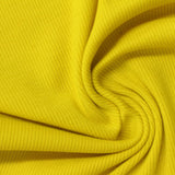 Cotton Polyester Stretch Rib Knit Fabric, 280 gsm, 135 cm — Yellow — photo 3