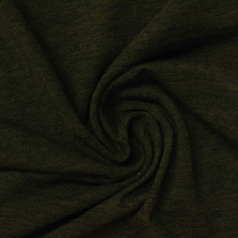 Dark Green Marl Jersey Knit, Cotton-Poly, 170 gsm