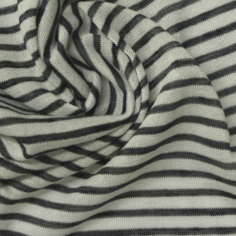 Dark Grey Horizontal-Stripe Knit, Poly-Viscose
