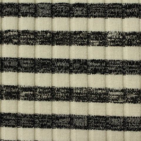 Black Check Rib Knit, Viscose-Poly