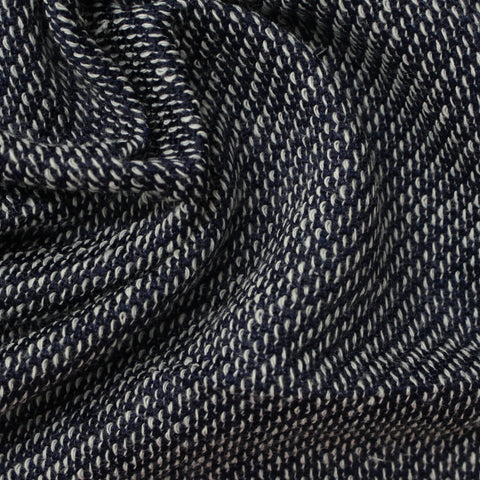 Dark Blue Marl French Terry, Poly-Cotton, 208 gsm