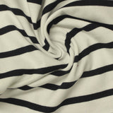 Black Horizontal-Stripe Jersey Knit, Cotton — photo 3