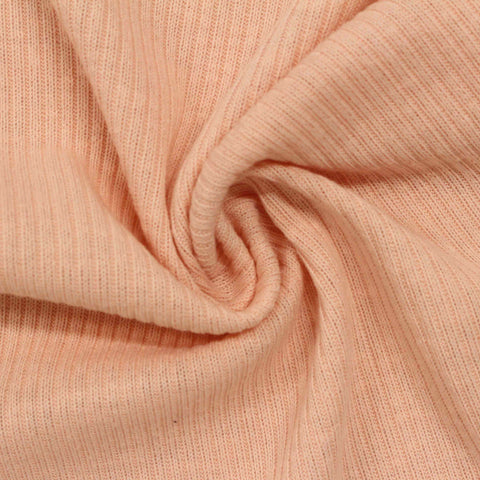 Light Peach Rib Knit, Poly-Cotton