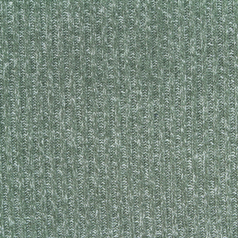 Green Marl Rib Knit, Viscose-Poly, 250 gsm