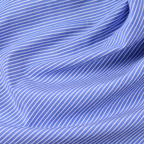 White Vertical-Stripe Woven, Poly-Cotton