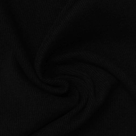 Rib Knit Fabric, 460 gsm, 120 cm — Black