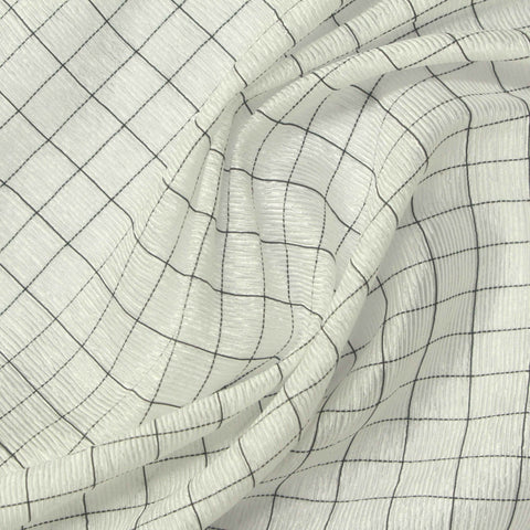 Black Grid Crepe, Acetate-Nylon