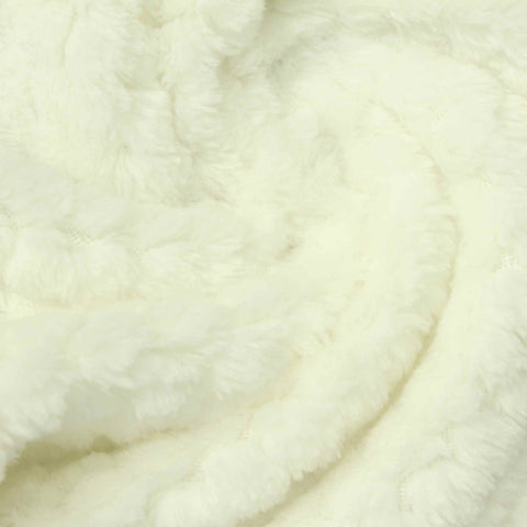 Jacquard 100% Polyester Sherpa Fleece Fabric, 300 gsm — Beige