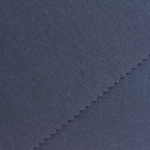 Polyester Viscose Stretch Scuba Knit Fabric, 360 gsm — Navy