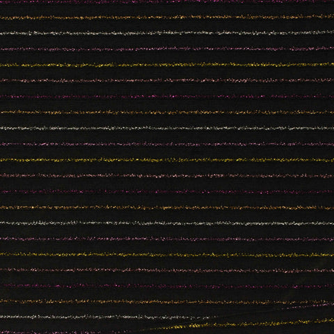 Silver Horizontal-Stripe Knit, Nylon, 155 gsm