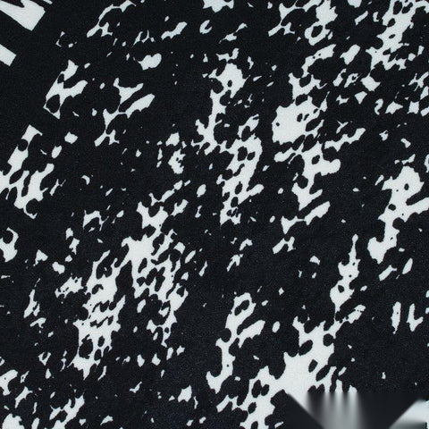 Black Abstract Linen-Look