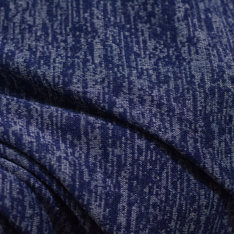 Navy Abstract Chunky Knit, Viscose-Poly