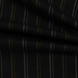 Black Vertical-Stripe Interlock Knit, Polyester — photo 3