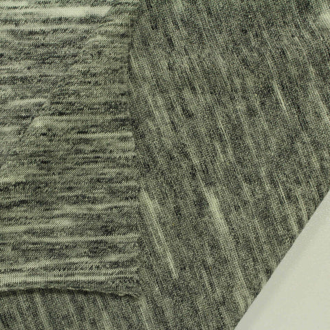 Dark Grey Heather Jersey Knit, Poly-Viscose, 100 gsm