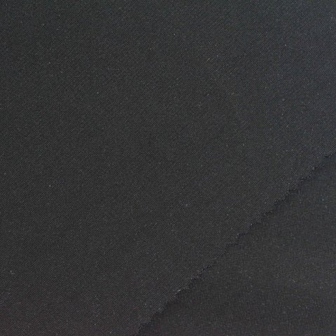 Viscose Nylon Stretch Ponte Knit Fabric, 410 gsm, 160 cm — Black, ref EF-263247
