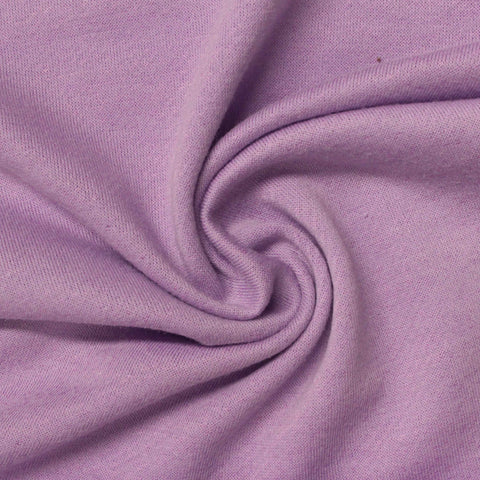 Polyester Cotton Stretch French Terry Fabric, 260 gsm, 167 cm — Purple