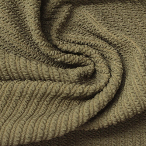 Rib Knit Fabric, 280 gsm, 165 cm — Khaki, ref EF-262111