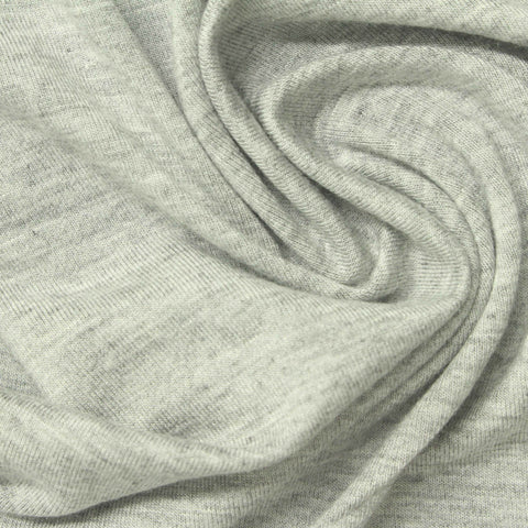 Light Grey Marl Jersey Knit, Viscose, 235 gsm, 160 cm