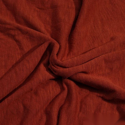 Red Marl Jersey Knit, Cotton-Poly, 130 gsm