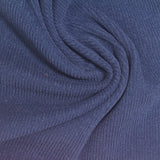 Brushed Polyester Stretch Rib Knit Fabric, 265 gsm, 130 cm — Navy — photo 3