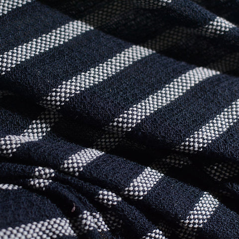 Navy Horizontal-Stripe Knit, Polyester, 162 gsm