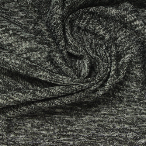 Light Grey Marl Jersey Knit, Polyester, 140 gsm, 160 cm